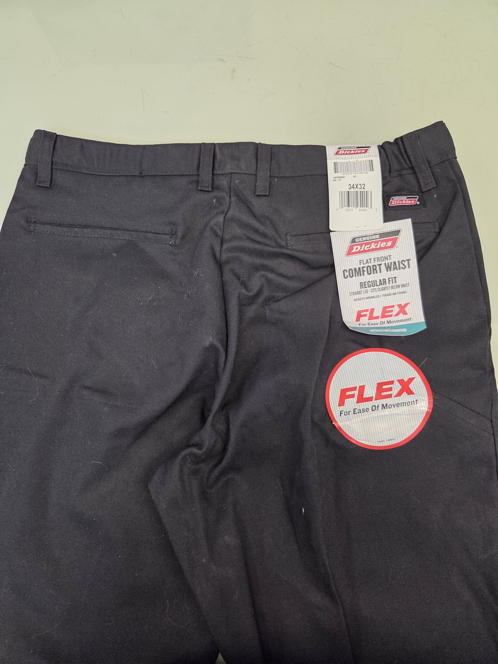Dickies Black Flat Front Flex Work Shorts